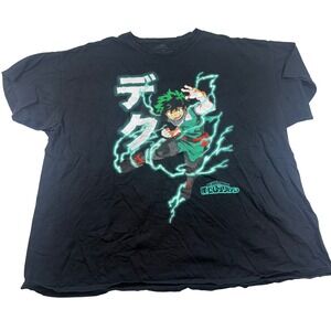 My Hero Academia Deku T Shirt Black Anime Graphic Tee‎ Mens 3XL